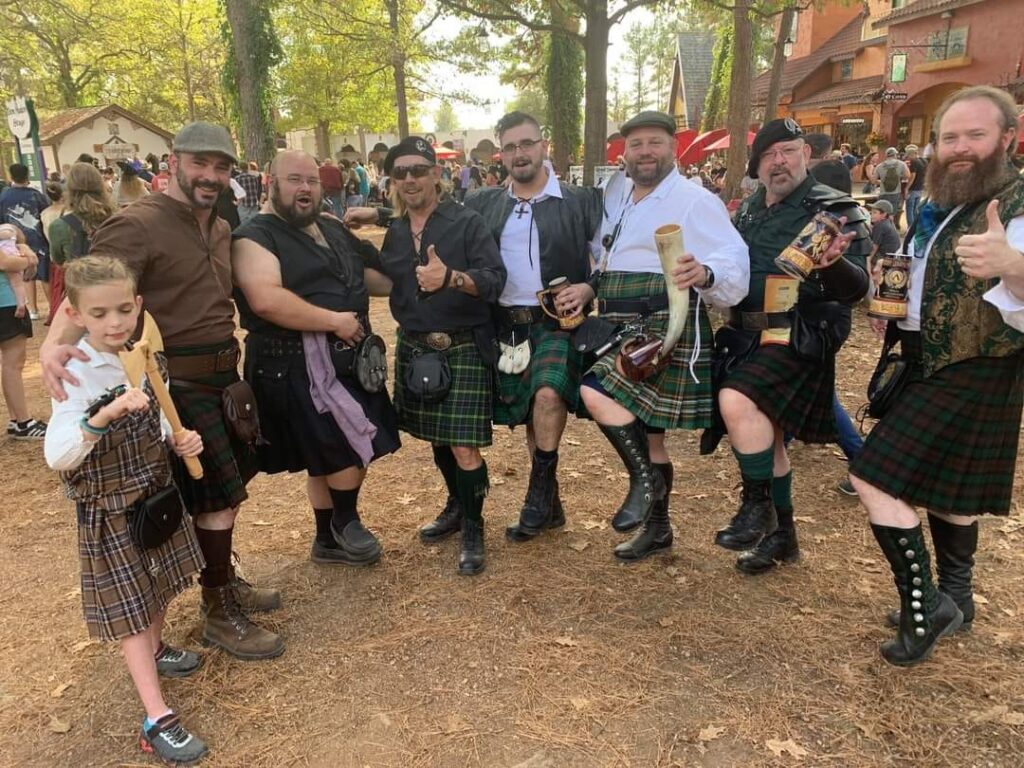 Men in kilt Renaissance fair costume